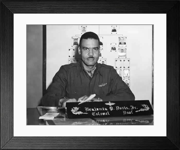 Framed Print : Colonel Benjamin Davis Sitting at Desk Framed Print : Colonel Benjamin Davis Sitting at Desk