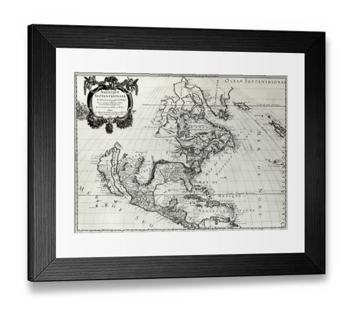 Framed Print : Early Map of North America Framed Print : Early Map of North America