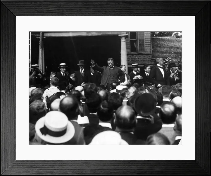 Framed Print : Theodore Roosevelt Addresses Crowd at Sagamore Hill Framed Print : Theodore Roosevelt Addresses Crowd at Sagamore Hill
