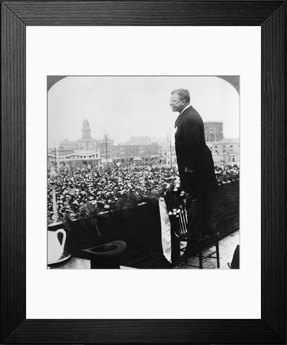 Framed Print : Theodore Roosevelt Standing On Chair Framed Print : Theodore Roosevelt Standing On Chair