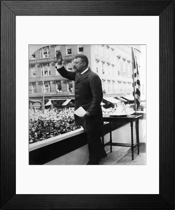 Framed Print : Theodore Roosevelt Addresses Crowd