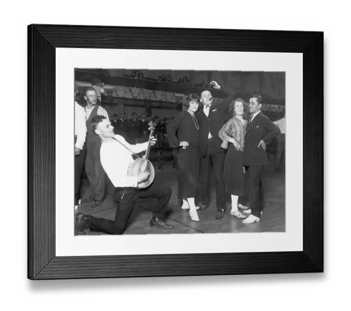 Framed Print : Dance Marathoners Stop for a Photograph
