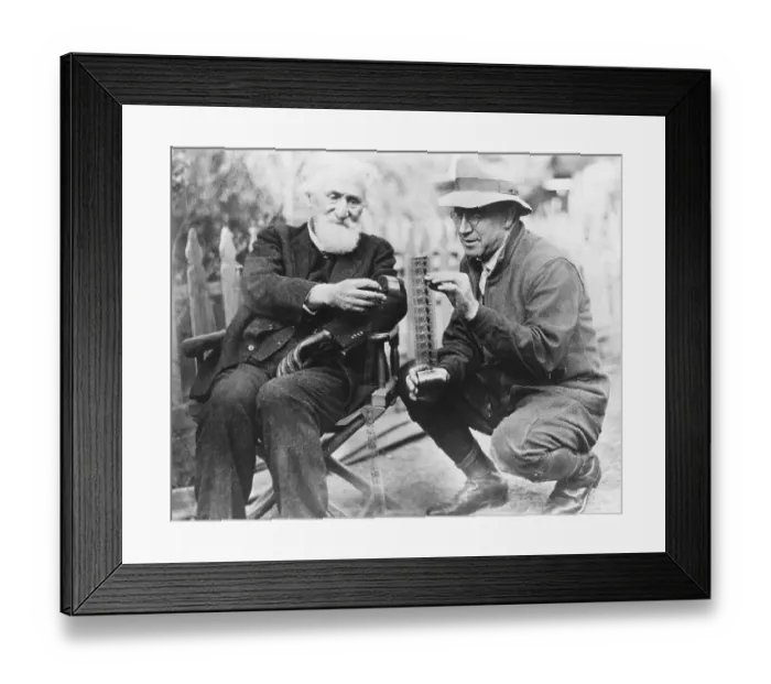 Framed Print : Hudson Maxim Comparing Film with J. Stuart Blackton Framed Print : Hudson Maxim Comparing Film with J. Stuart Blackton