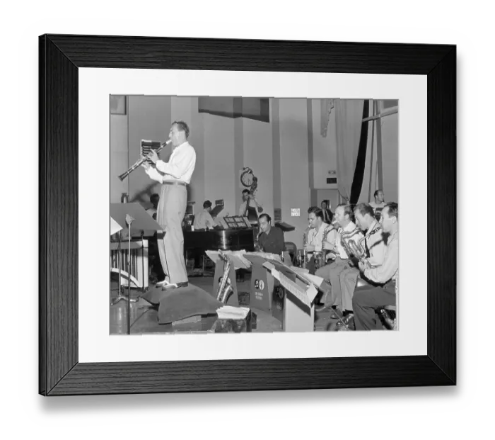 Framed Print : Woody Herman & His Band Recording Framed Print : Woody Herman & His Band Recording