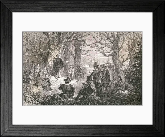 Framed Print : Colonists Listening to Man Speaking Framed Print : Colonists Listening to Man Speaking
