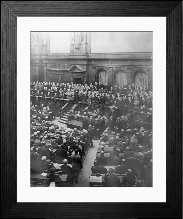 Framed Print : Scene In Reichstag After World War I Framed Print : Scene In Reichstag After World War I