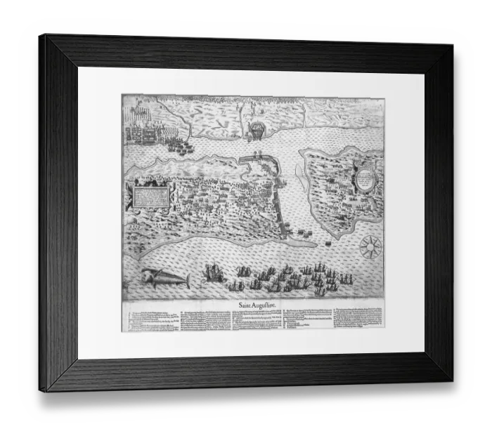 Framed Print : Map af St. Augustine