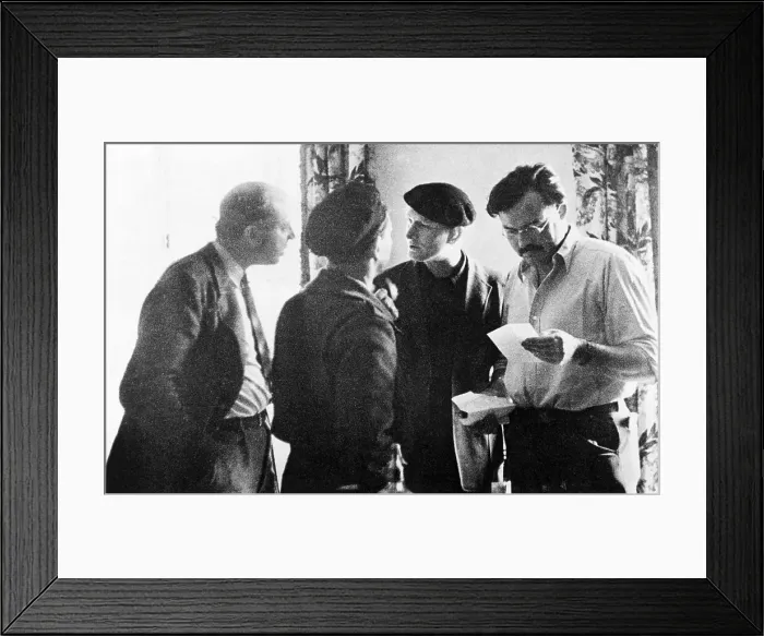 Framed Print : Ernest Hemingway and Others in Spain Framed Print : Ernest Hemingway and Others in Spain