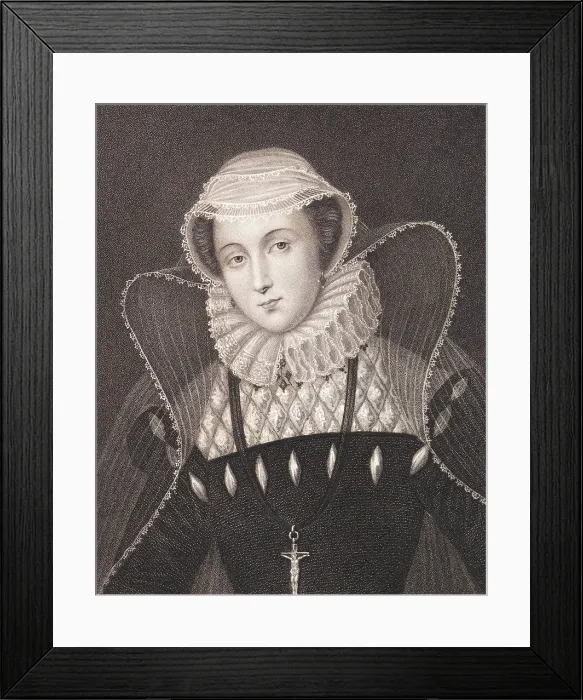 Framed Print : Mary Stuart Queen of Scotland with Crown Embellishment Framed Print : Mary Stuart Queen of Scotland with Crown Embellishment