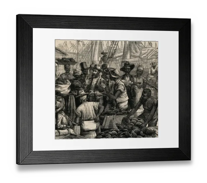 Framed Print : Customers Conversing with Fruit Sellers Framed Print : Customers Conversing with Fruit Sellers