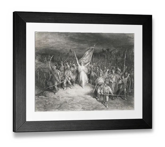 Framed Print : Marianne Leading French into Battle Framed Print : Marianne Leading French into Battle