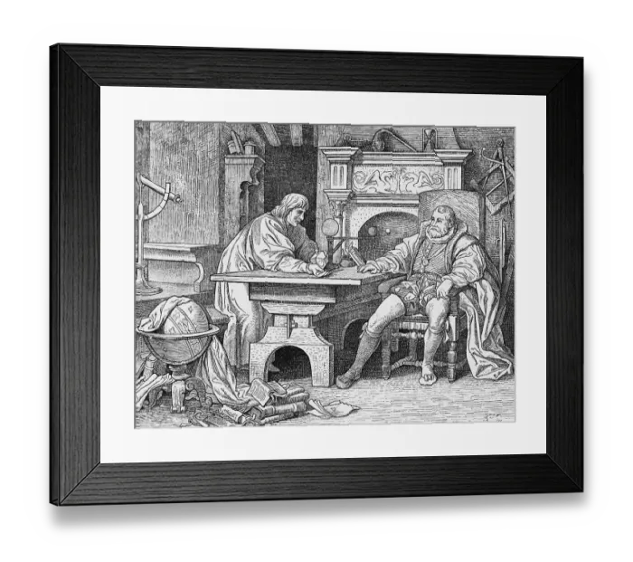Framed Print : Johannes Kepler with Rudolph II Framed Print : Johannes Kepler with Rudolph II