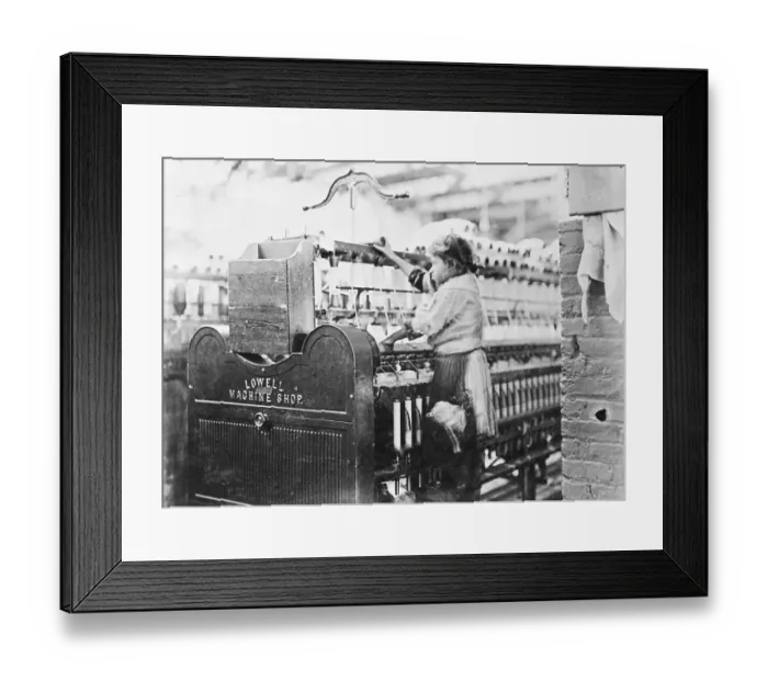 Framed Print : Girl Mending Threads