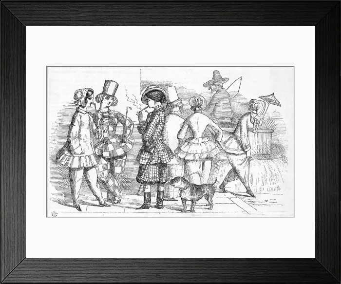 Framed Print : Cartoon Depicting Women's Clothing