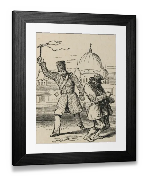 Framed Print : Policeman Whipping Jew Framed Print : Policeman Whipping Jew