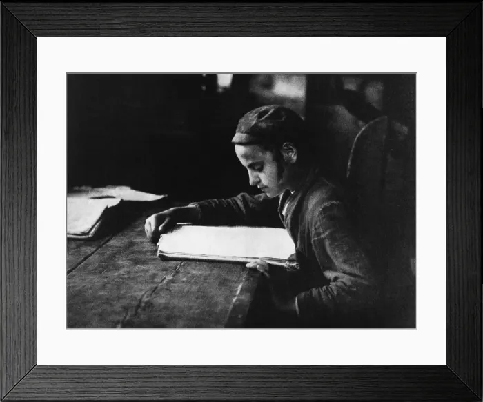 Framed Print : Jewish Boy Studying Framed Print : Jewish Boy Studying