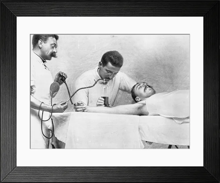 Framed Print : Physicians Preparing Patient for Transfusion Framed Print : Physicians Preparing Patient for Transfusion