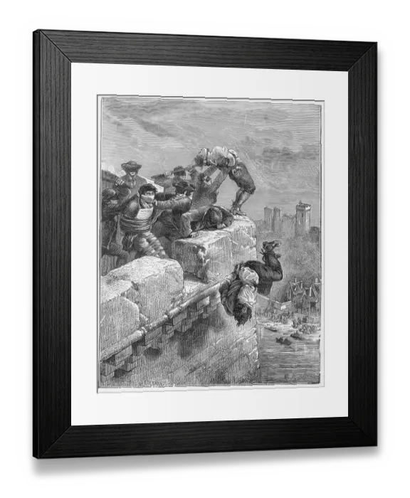 Framed Print : Vendeans Being Thrown over Wall Framed Print : Vendeans Being Thrown over Wall