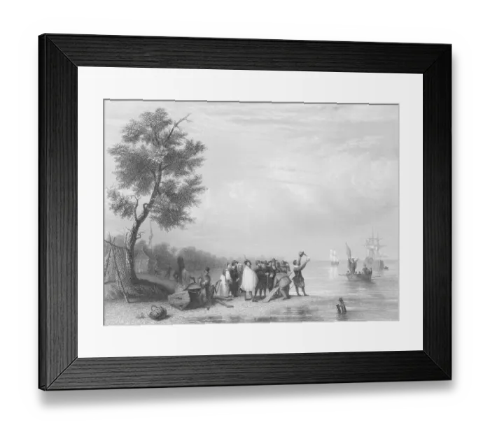 Framed Print : New Settlers on Shores of Jamestown Framed Print : New Settlers on Shores of Jamestown