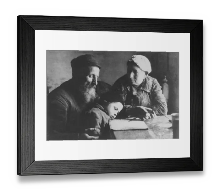 Framed Print : Polish Jews During Home Instruction for Their Grandson Framed Print : Polish Jews During Home Instruction for Their Grandson