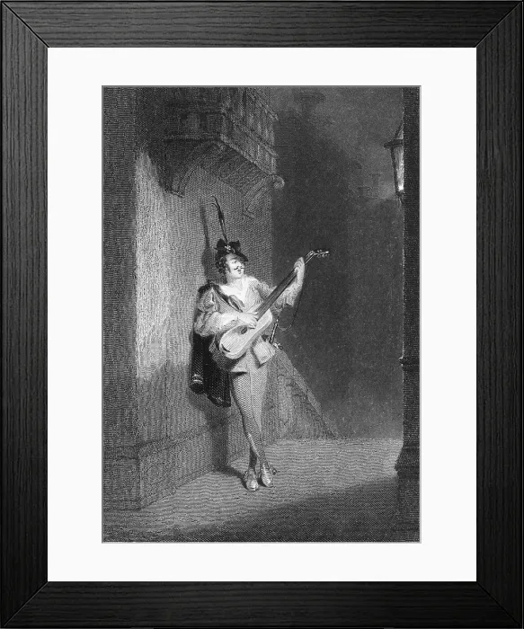Framed Print : Portrait of Man Serenading Framed Print : Portrait of Man Serenading