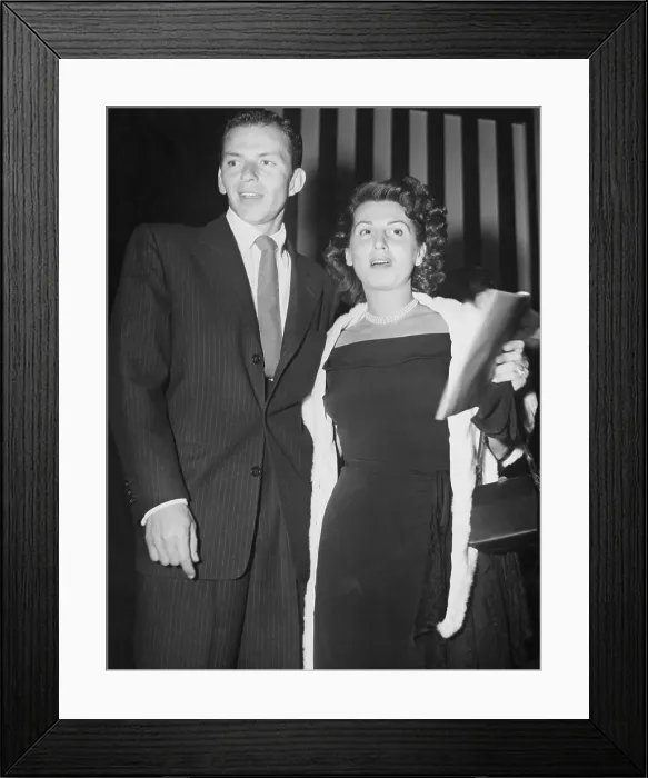 Framed Print : Frank Sinatra Posing with Wife Framed Print : Frank Sinatra Posing with Wife