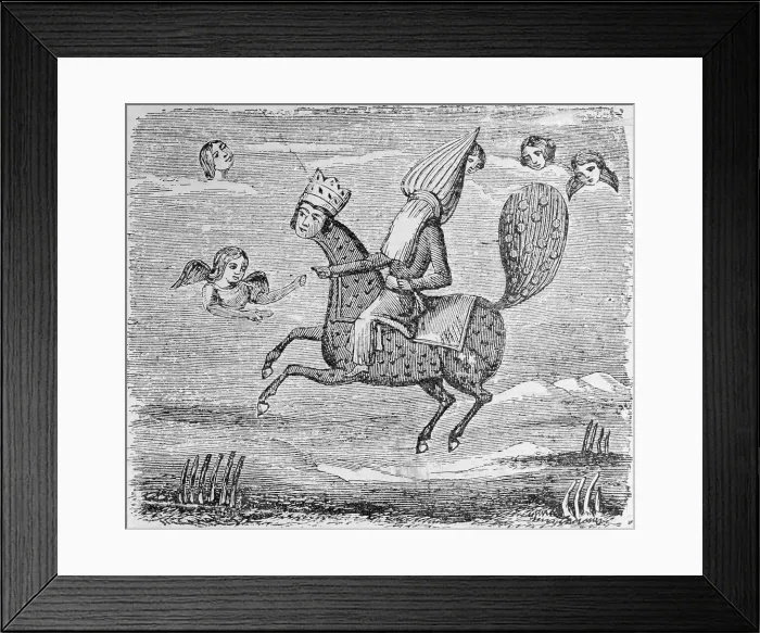 Framed Print : Print Depicting Mohammed Exiting Earth into the Heavens Framed Print : Print Depicting Mohammed Exiting Earth into the Heavens