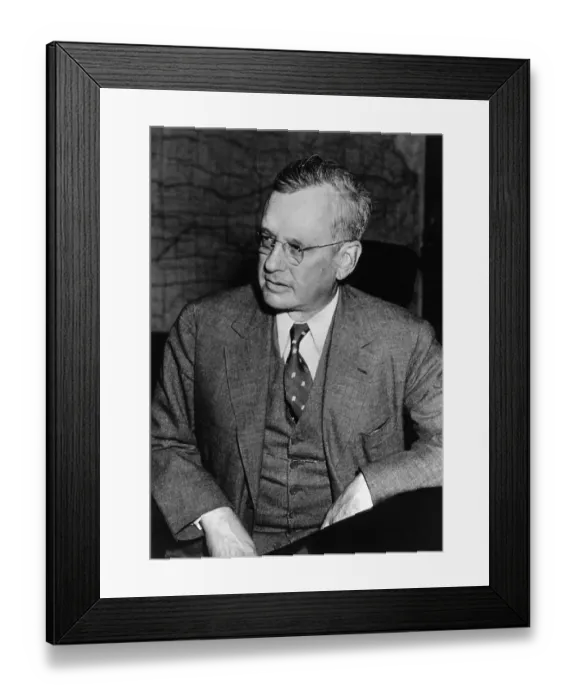 Framed Print : Alfred Mossman Landon Sitting At Desk Framed Print : Alfred Mossman Landon Sitting At Desk