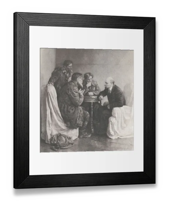 Framed Print : Painting of Vladimir Lenin Speaking to Peasants by V.A. Serov Framed Print : Painting of Vladimir Lenin Speaking to Peasants by V.A. Serov