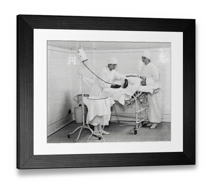 Framed Print : Nurses Giving Patient a Transfusion Framed Print : Nurses Giving Patient a Transfusion