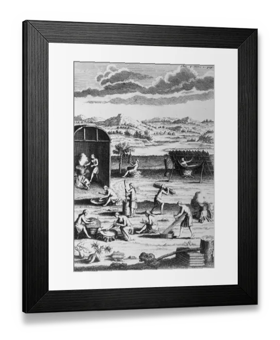 Framed Print : Mohawk Indians Performing Chores Framed Print : Mohawk Indians Performing Chores