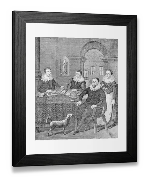 Framed Print : Christopher Columbus with his Two Sons