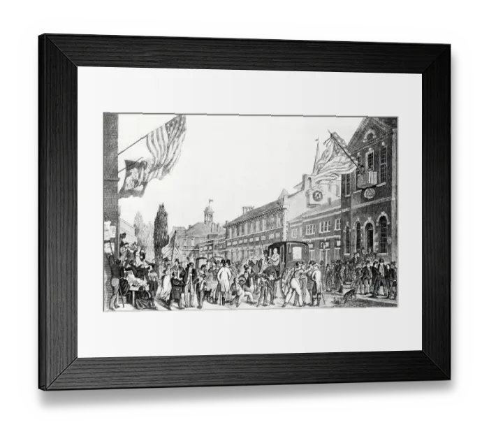 Framed Print : Crowds Gathering During Election Framed Print : Crowds Gathering During Election