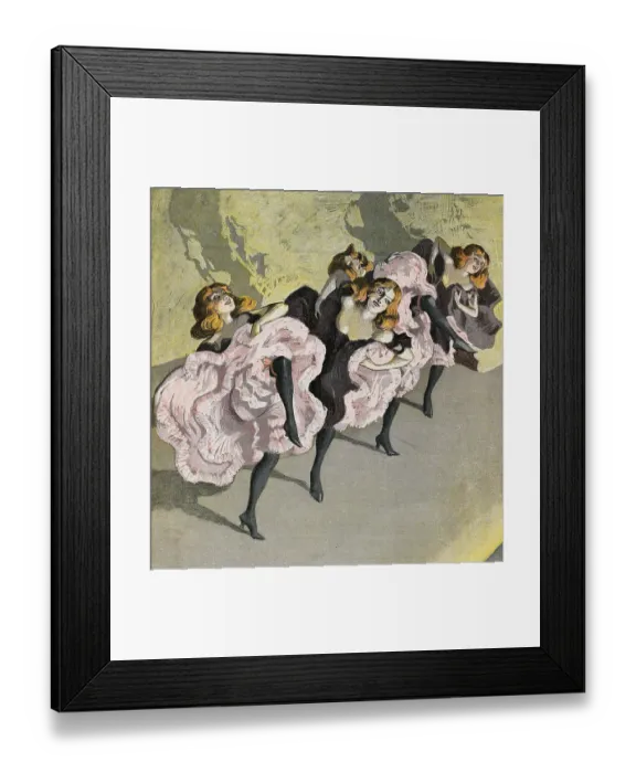 Framed Print : Four Girls Dancing Cancan Framed Print : Four Girls Dancing Cancan