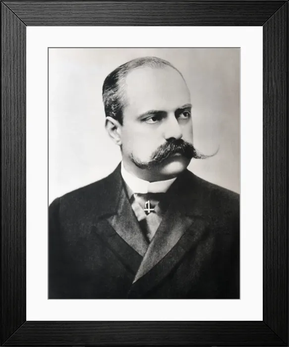 Framed Print : Man with a Handlebar Moustache Framed Print : Man with a Handlebar Moustache