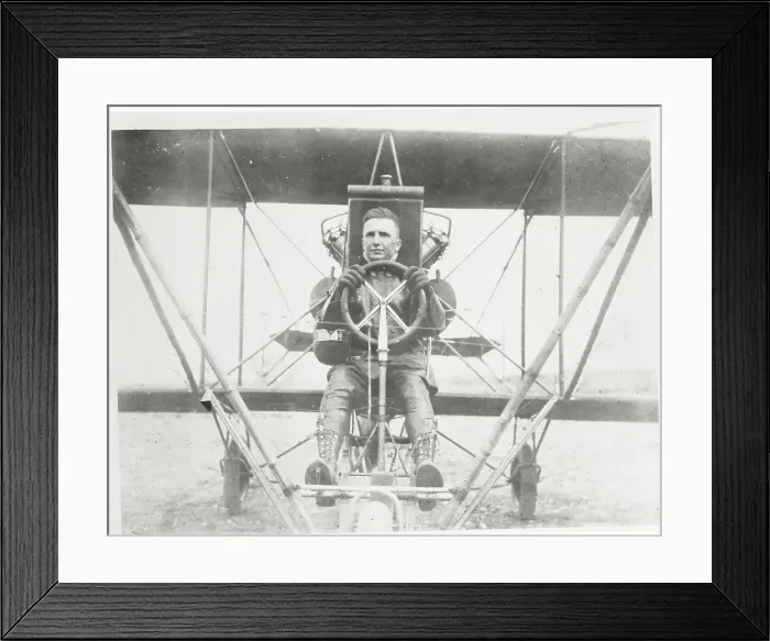 Framed Print : Early Pilot Robert H. Willis in Flying Machine Framed Print : Early Pilot Robert H. Willis in Flying Machine