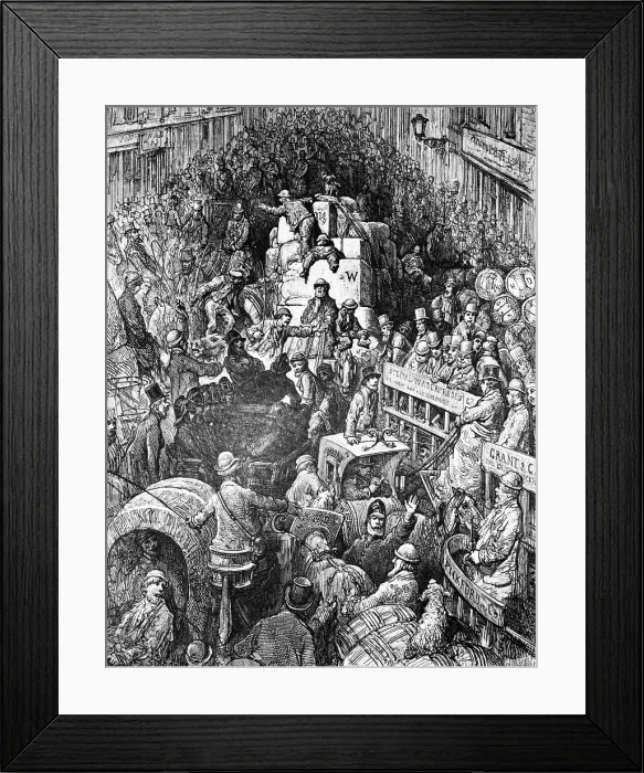 Framed Print : Traffic Jam in London by Gustav Dore Framed Print : Traffic Jam in London by Gustav Dore