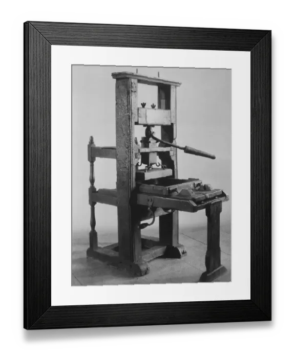 Framed Print : Display of the Franklin Printing Press Framed Print : Display of the Franklin Printing Press