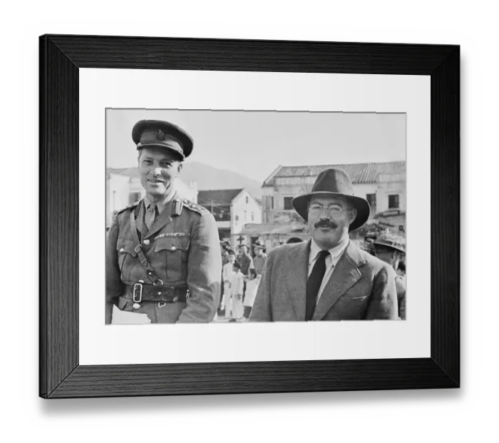 Framed Print : Ernest Hemingway and Brigadier J.T.W. Reeve