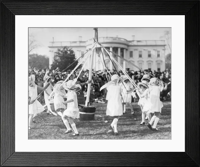 Framed Print : May Pole Dance On The White House Lawn Framed Print : May Pole Dance On The White House Lawn