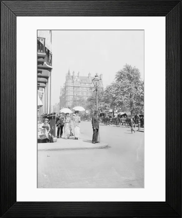 Framed Print : Person Standing on a London Street Corner Framed Print : Person Standing on a London Street Corner