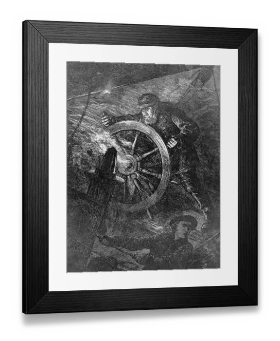 Framed Print : Pilot at Wheel of Ship Framed Print : Pilot at Wheel of Ship