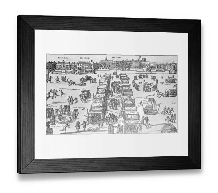 Framed Print : Frost Fair on the Frozen Thames Woodcut Framed Print : Frost Fair on the Frozen Thames Woodcut