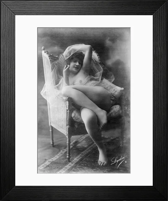Framed Print : French Nude Postcard Framed Print : French Nude Postcard