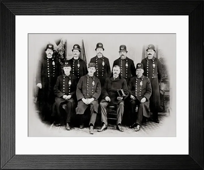 Framed Print : Police Officers Posing Together Framed Print : Police Officers Posing Together