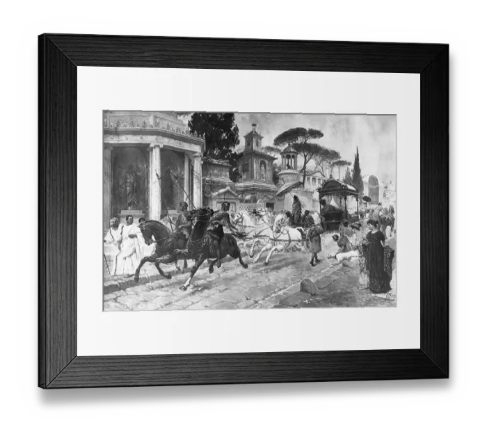 Framed Print : Carriage Dashing Through Town Framed Print : Carriage Dashing Through Town