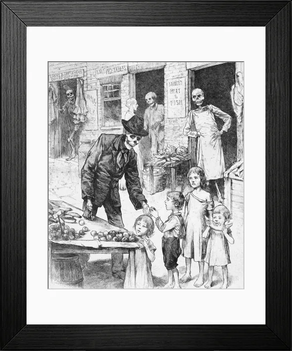 Framed Print : Cartoon about Cholera Framed Print : Cartoon about Cholera