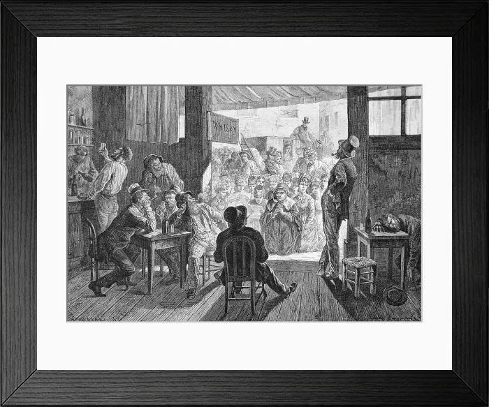Framed Print : Women Singing to Men at a Bar Framed Print : Women Singing to Men at a Bar