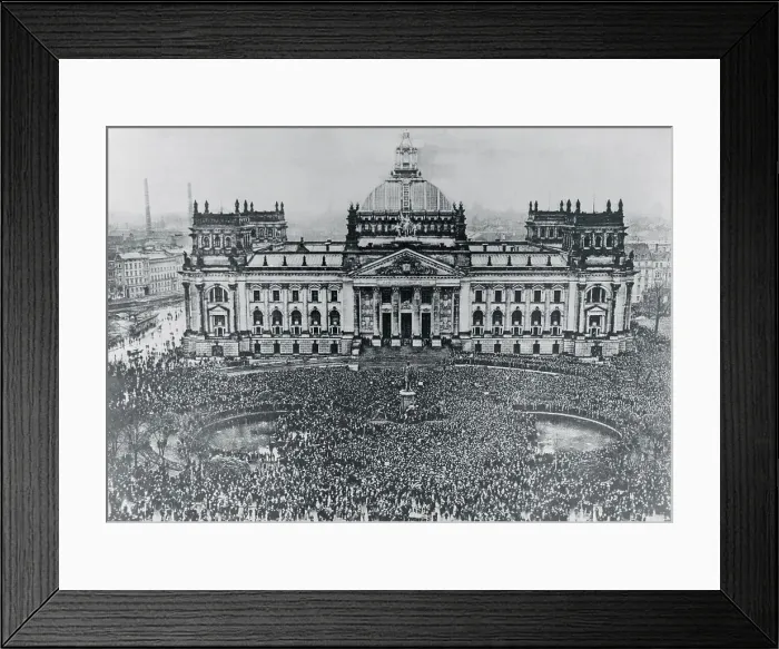 Framed Print : Massive Crowd in Front of Building Framed Print : Massive Crowd in Front of Building