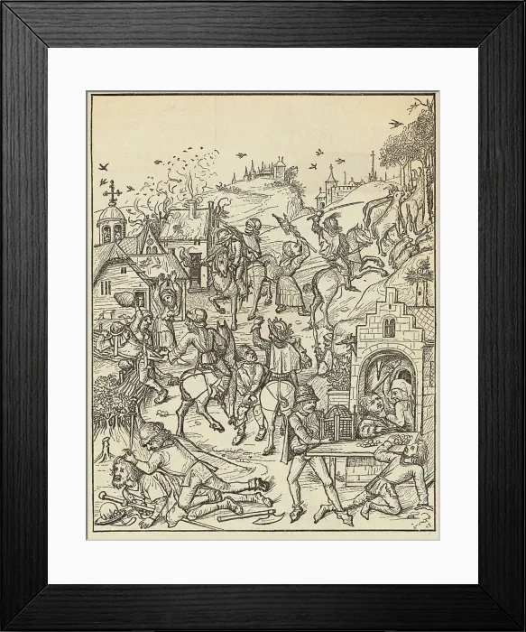Framed Print : Villagers Being Attacked Framed Print : Villagers Being Attacked